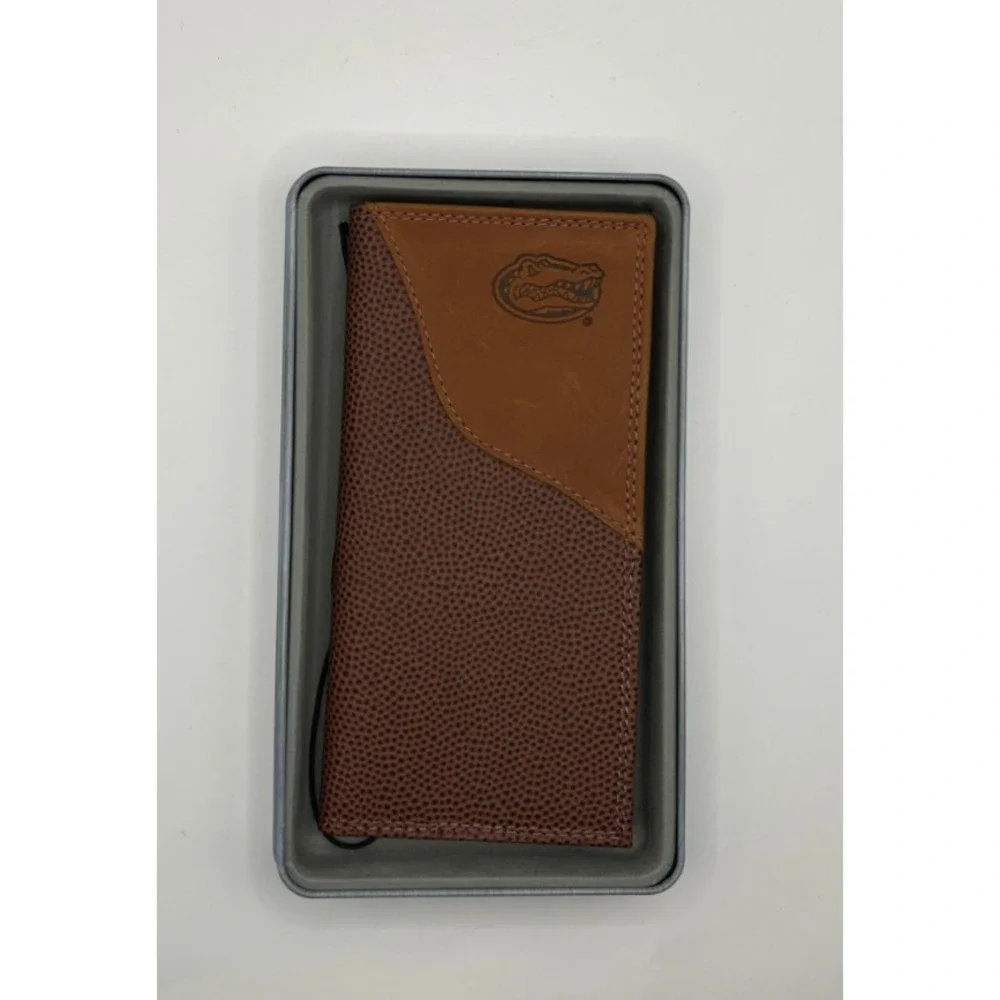 New Zep-Pro University of Florida Gators Leather Roper‎ Wallet with Tin Preppy